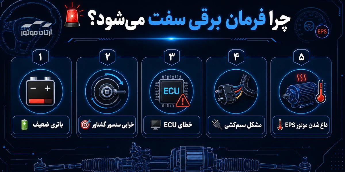 علت سفتی فرمان برقی خودرو